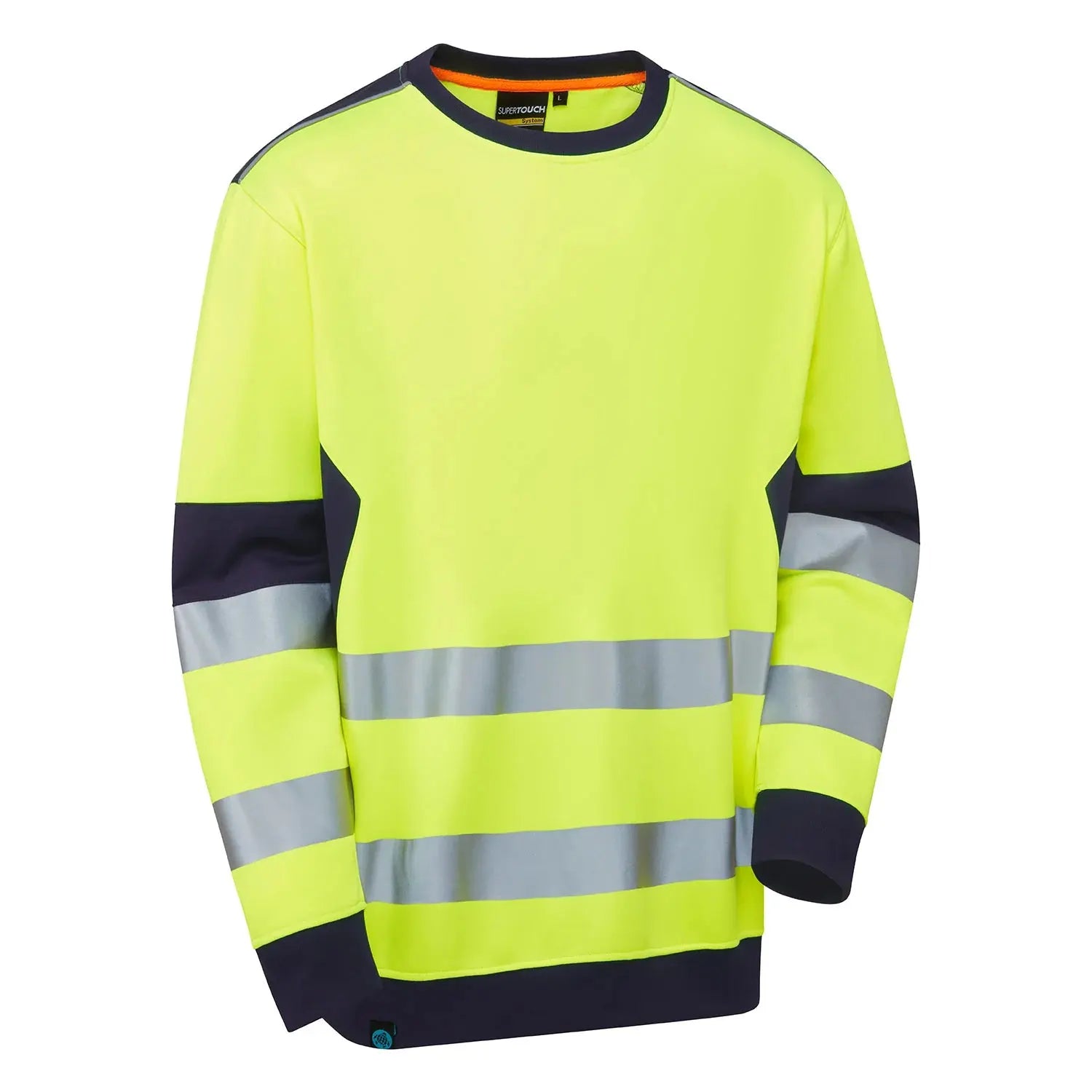 Supertouch Blue Sphere - System Hi-Vis ECO Crew Neck Yellow Sweatshirt - SYS19 |  Supertouch Blue Sphere